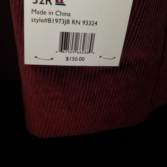 Saddlebred Men's New Blazer 52R Cranberry Wool Blend Org $150.00 - Picture 8 of 8